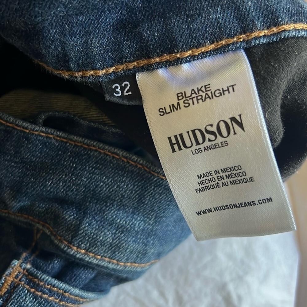 Hudson Blake Slim Straight Jeans 34” inseam